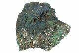 Sparkling Azurite Crystals on Fibrous Malachite - China #247731-1